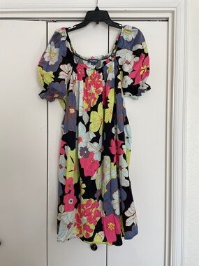 ModCloth Daytime Mood Cotton Dress in Black Honolulu Floral